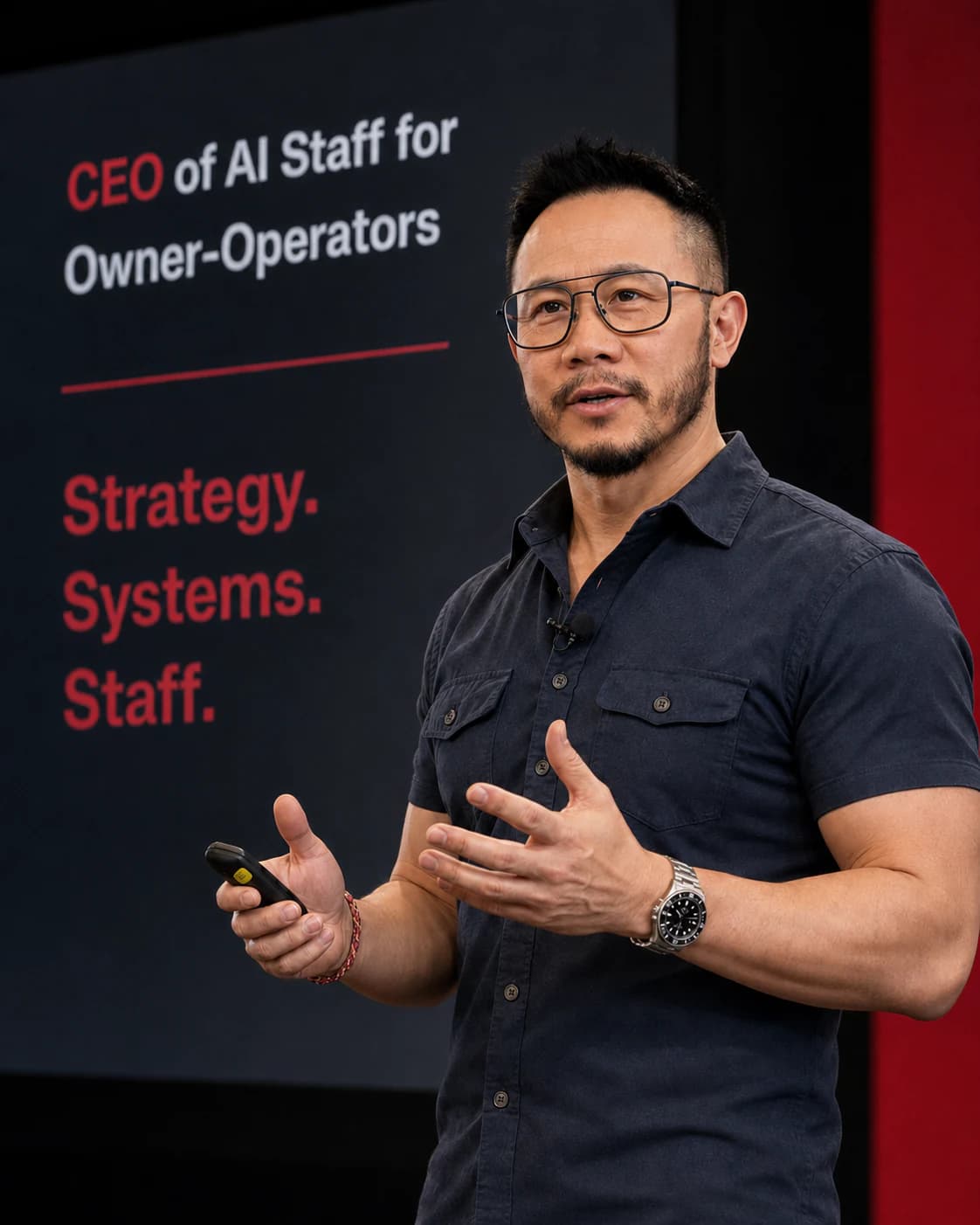 Alex Tran speaking about AI staff for owner-operators